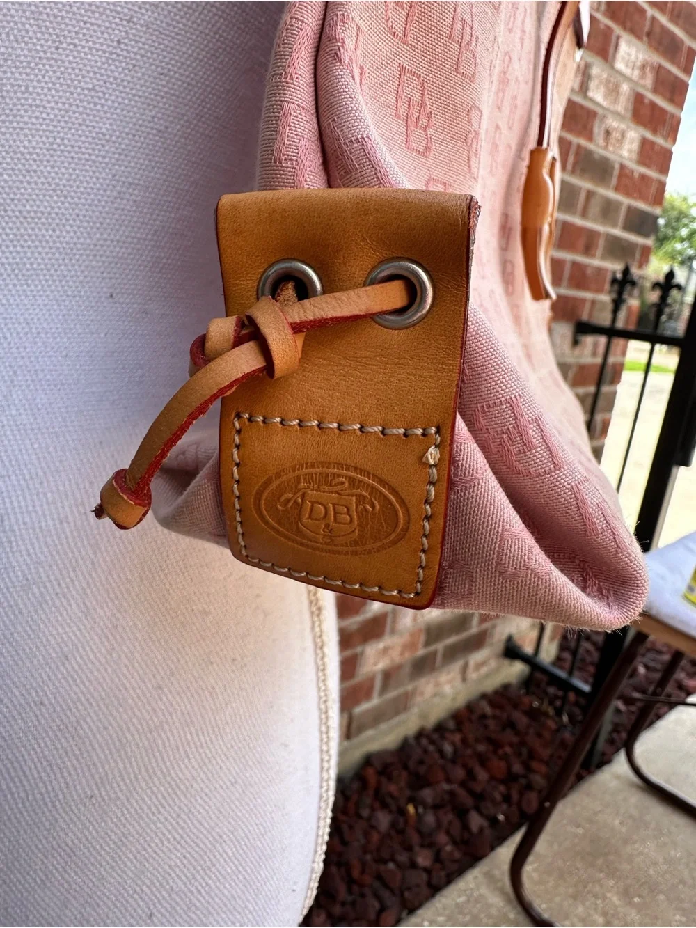 Dooney & Bourke Pink Signature Logo Tassel Tote Bag - Picture 4 of 16